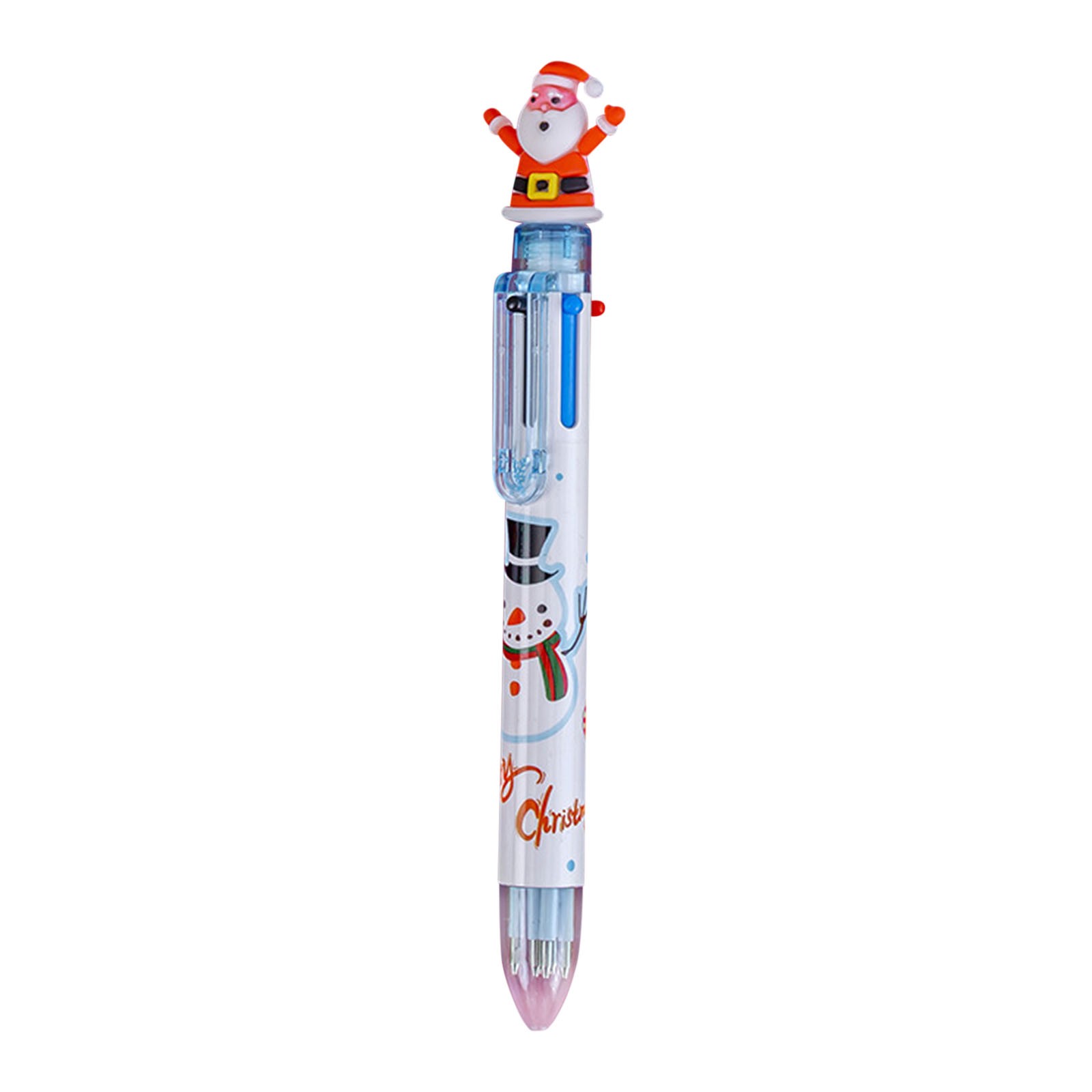 Fridja 6 Color Cute Cartoon Christmas Ballpoint Pen Retractable